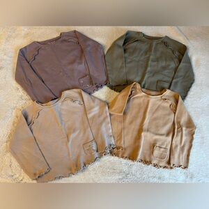 TODDLER GIRLS THERMAL LONG SLEEVE SHIRT BUNDLE LOT EASY PEASY ORGANIC COTTON 5T
